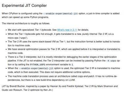 В альфа выпуск языка программирования Python 3.13.0a6 встроен JIT-компилятор