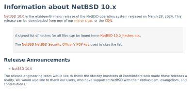 Релиз NetBSD 10.0