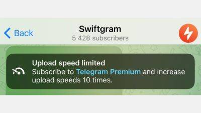 Telegram будет предупреждать пользователей без подписки о сниженной скорости загрузки