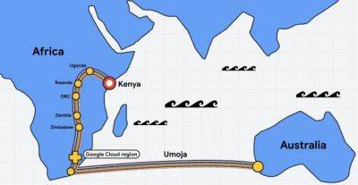 Google свяжет Африку и Австралию первым подводным оптоволоконным кабелем