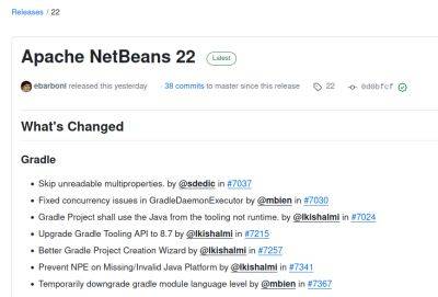 Вышла интегрированная среда разработки Apache NetBeans 22