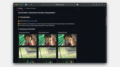 Разработчики выпустили ToonCrafter — нейросеть для генерации анимационных видео
